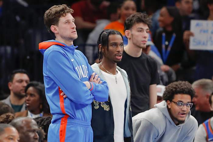 Shai Gilgeous-Alexander, Chet Holmgren, Mike Muscala, OKC Thunder